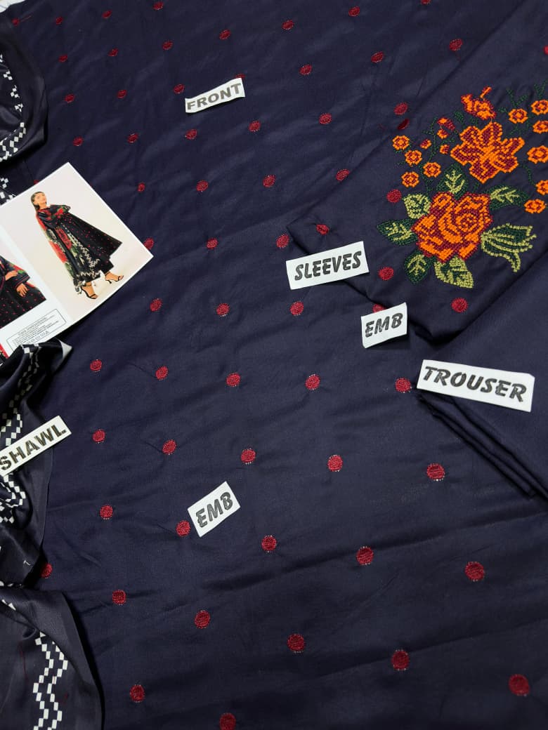 _WINTER'S COLLECTION_  DHANAK 3PC EMBROIDERED*